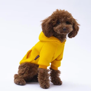 Sarı  Kanguru Cepli Kedi-Köpek Hoodie- Sweatshirt  Kedi Köpek Kıyafeti