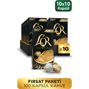 Vanilya Aromalı Nespresso Uyumlu Alüminyum Kapsül Kahve 10'lu x 10