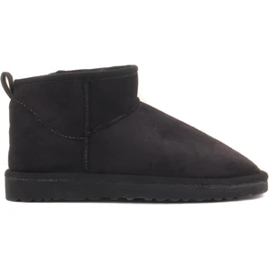 Yula Fashion Shoes Mini Siyah Süet Içi Kürklü Kalın Ince Kadın Bot