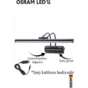 Osram LED Flüt Şarjlı Pilli  Koridor Günışığı Ledli Tablo Kuğu Duvar Aplik Şarjlı Pilli