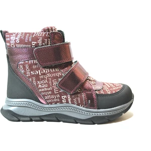 Pinky Pinky 1521-2P  Deri Bordo Cırtlı  Kürklü Kız Çocuk Spor Bot