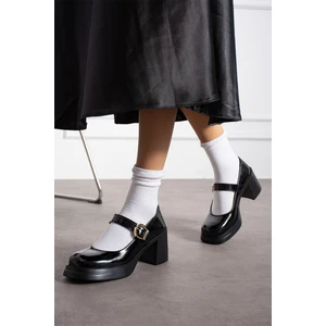 Yula Fashion Shoes Clara Kadın Mary Jane Topuklu Ayakkabı-Siyah