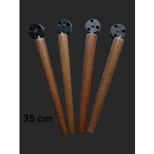 Akkaya Home Akkayahome 4 Adet Beyaz Boyalı Ahşap Konik 35 cm Zigon, Orta Sehpa, Puf ,Komidin Ayağı