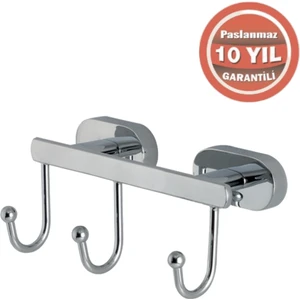 Çelik Banyo Paslanmaz Pirinç Zirve 3'lü Askılık