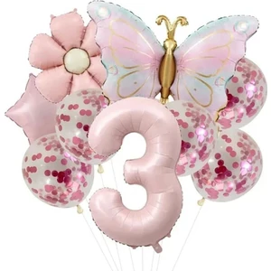 Düvenci Ticaret Kelebek Papatya Folyolu Yaş Balon Seti