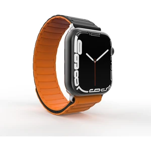 Apple Watch 10 46MM KRD-122 Silikon Kordon Strap Kayış-Siyah-Turuncu