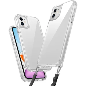 iPhone 11 Kılıf Airbagli Takılabilir Askı Aparatlı Zore Snap Silikon Kapak-Şeffaf