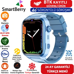 Z50 Görüntülü Görüşme Gps Wıfı Net Konum Gizli Dinleme Akıllı Çocuk Takip Saati Sim Kartlı - Mavi