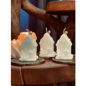 Yılbaşı Temalı 3'Lü Noel Evi Dekoratif Mum Seti