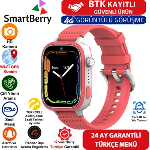 Z51 Görüntülü Görüşme Gps Wıfı Net Konum Gizli Dinleme Akıllı Çocuk Takip Saati Sim Kartlı - Kırmızı