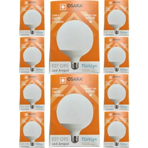 15W (100W) 6500K (Beyaz Işık) E27 Duylu G95 LED Glop Ampul (10 Adet)