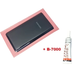 Samsung Galaxy A80 Arka Pil Batarya Kapağı (Cam Orjinal) B-7000 Siyah