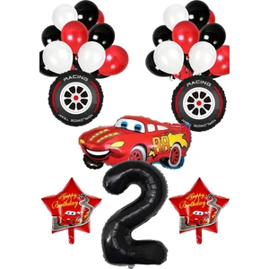 Patladı Gitti 2 Yaş Arabalar Temalı Doğum Günü Parti Kutlama Balon Seti