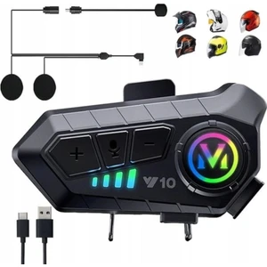 Y10 Motorsiklet Kask Kulaklık Intercom Rgb Işıklı