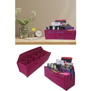 Next Craft Masaüstü Kalemlik Organizer Pembe Renk Ofis Düzenleyici Çok Gözlü 3mm Keçe
