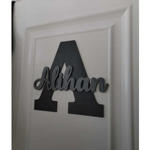 Arser Group Bebek ve Çocuk Odası Ahşap Harf Kapı Süsü Isimlik Bebek Kapı Süsü
