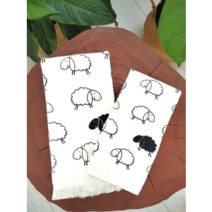Cnr Garden 2'li Pamuklu Baskılı Havlu Seti 30X50-40X60 cm El Yüz Mutfak Havlusu Yumuşak Desenli Su Emici Set