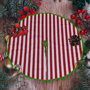 Yılbaşı Çam Ağacı Altı Örtüsü Çizgili 70 x 70