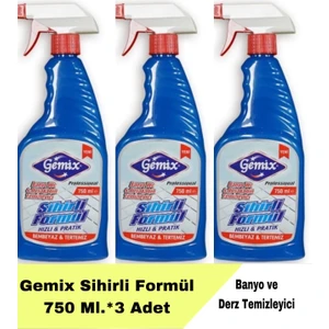 Gemix Derz Sihirli Formül Mavi Su 750 ml x 3 Adet