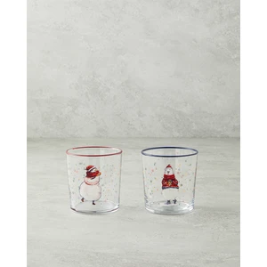 English Home Snowflake Cam 2'li Bardak 380 ml Kırmızı - Yeşil