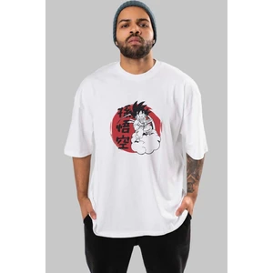 ankhises Dragon Ball Anime Ön Baskılı Beyaz Oversize T-Shirt Erkek Kadın