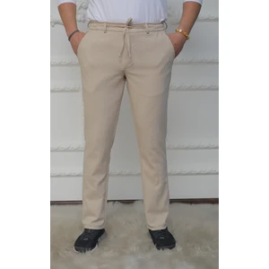 Erkek Dokuma Bej Jogger Pantolon