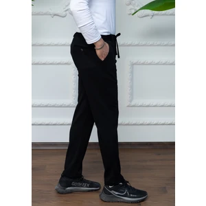Erkek Siyah Çelik Desen Örme Jogger Pantolon