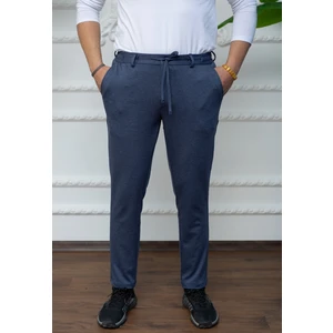 Erkek Lacivert Çelik Desen Örme Jogger Pantolon
