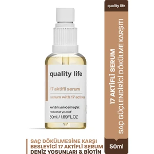 Quality Life 17 Aktifli Saç Dökülmesine Karşı Serum - Saç Güçlendirici Dökülme Karşıtı Saç Serumu Ve Yağı
