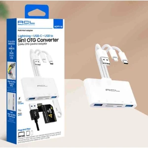 Rose Teknoloji Acpt-16 5in1 Lightning + Usb-C + Type-C Çıkışlı Çoklu Otg Çevirici Adaptör