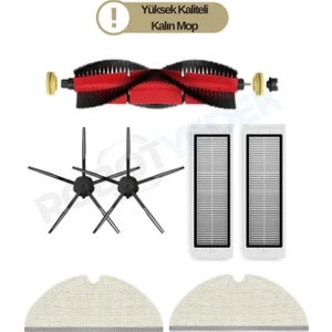 Roborock S5 Max (Siyah) Uyumlu Yedek Fırça Hepa Filtre Yenileme Seti-7 Parça