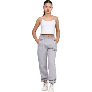 ERDEM KIDS Kız-Erkek Çocuk Paçası Lastikli 3 Iplik Şardonlu Içi Pamuklu Okul Eşofman Altı Pantolon