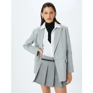 Kemerli Kalın Piliseli Mini Şort Etek