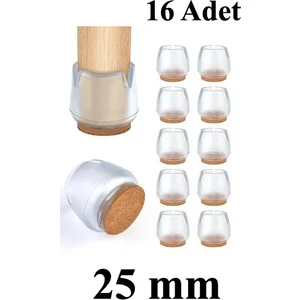 Hodor Accessories Sessiz Tip Sandalye Pabucu Masa Sandalye Zemin Koruyucu Kaydırmaz Slikon 25 mm (16 Adet)