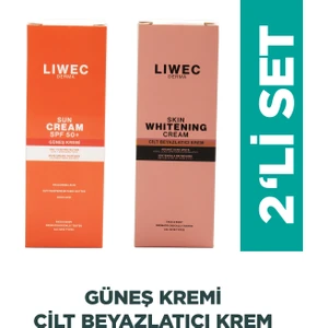 Liwec Derma Ikili Set Aloevera Özlü Leke Karşıtı Cilt Beyazlatıcı Krem 50ML ve 50SPF+ Güneş Kremi