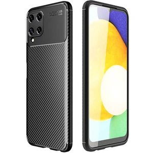 Samsung Galaxy M32 Kılıf Karbon Desenli Şık Tamia Premium Silikon Kapak