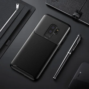 Samsung Galaxy S9 Plus Kılıf Karbon Desenli Şık Tamia Premium Silikon Kapak