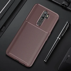 Oppo A5 2020 Kılıf Karbon Desenli Şık Tamia Premium Silikon Kapak
