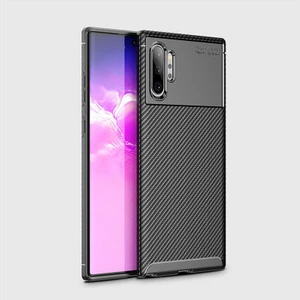 Samsung Galaxy Note 10 Plus Kılıf Karbon Desenli Şık Tamia Premium Silikon Kapak