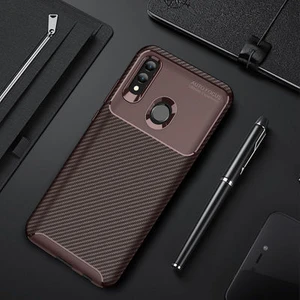 Huawei P Smart 2019 Kılıf Karbon Desenli Şık Tamia Premium Silikon Kapak