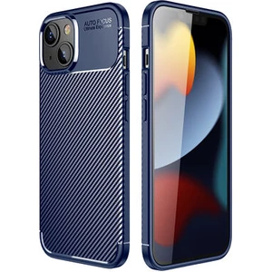 iPhone 14 Kılıf Karbon Desenli Şık Tamia Premium Silikon Kapak