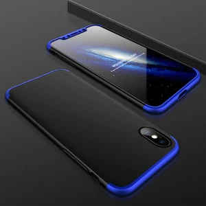 iPhone x Kılıf 3 Parçalı Şık Patch Sert Silikon Kapak