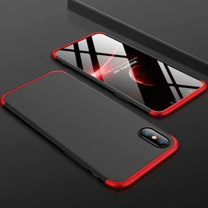 iPhone Xs Max Kılıf 3 Parçalı Şık Patch Sert Silikon Kapak