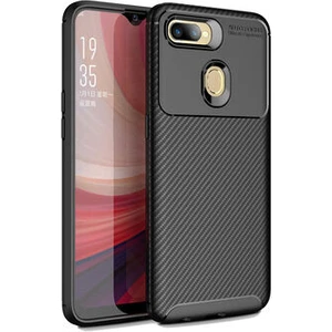 Oppo A7X Kılıf Karbon Desenli Şık Tamia Premium Silikon Kapak