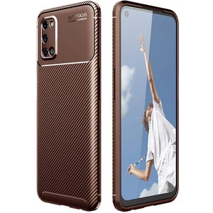 Oppo A92 Kılıf Karbon Desenli Şık Tamia Premium Silikon Kapak
