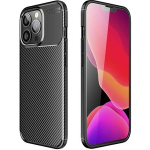 iPhone 13 Pro Max Kılıf Karbon Desenli Şık Tamia Premium Silikon Kapak