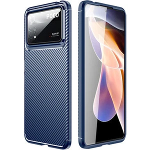 Poco X4 Pro 5g Kılıf Karbon Desenli Şık Tamia Premium Silikon Kapak
