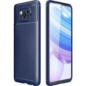 Poco X3 Pro Kılıf Karbon Desenli Şık Tamia Premium Silikon Kapak