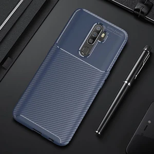 Oppo A5 2020 Kılıf Karbon Desenli Şık Tamia Premium Silikon Kapak