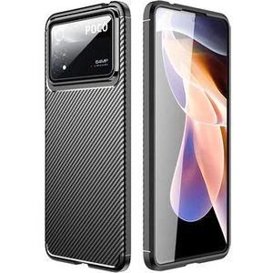 Poco X4 Pro 5g Kılıf Karbon Desenli Şık Tamia Premium Silikon Kapak
